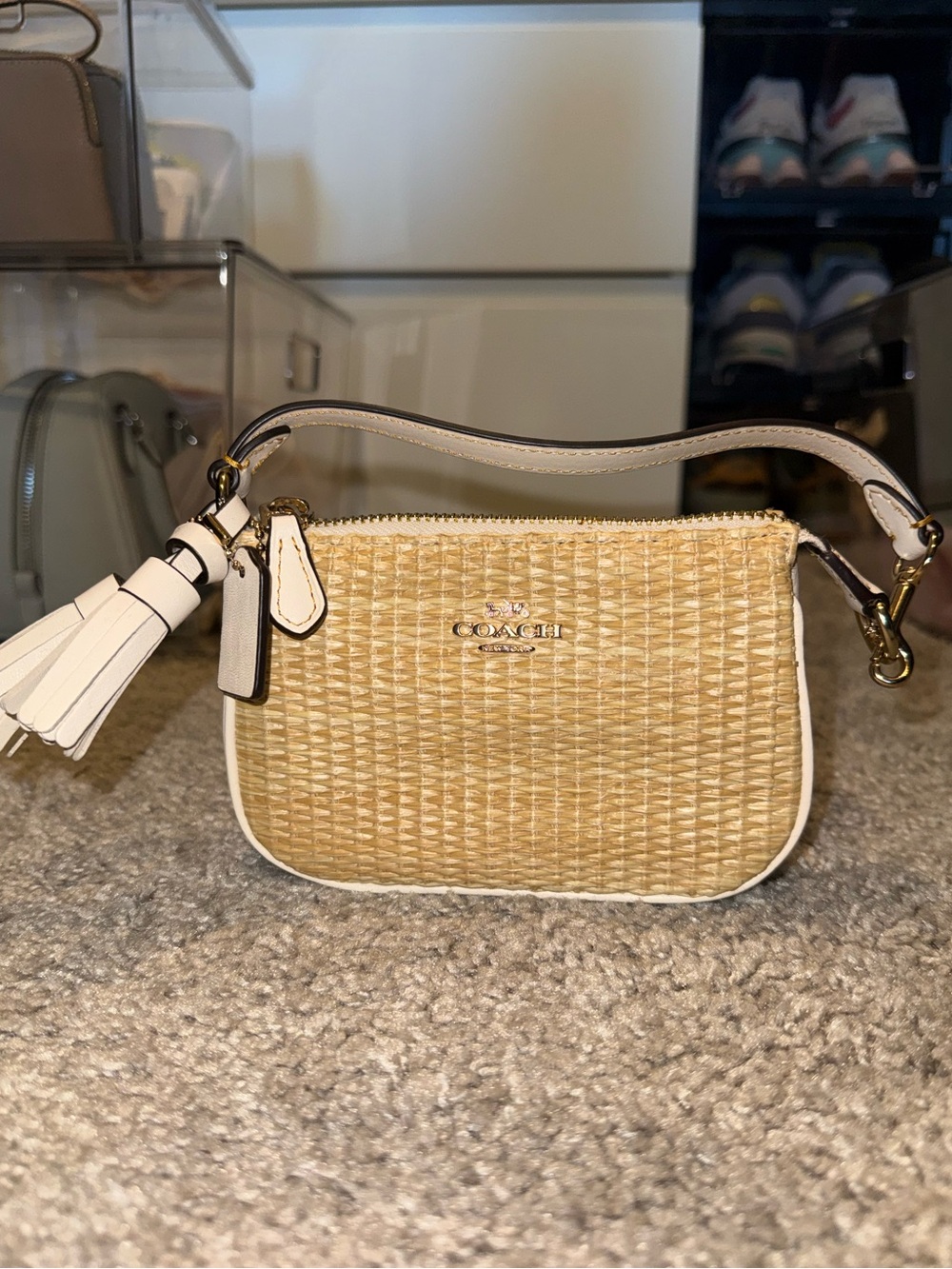 Coach Straw & Leather Nolita 15 Color Chalk